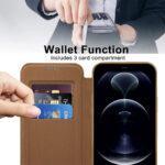 Étui portefeuille Techsuit SmartMag Book Case pour iPhone 12 Pro Max - Brown – Image 5