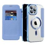 Étui portefeuille Techsuit SmartMag Book Case pour iPhone 12 Pro Max - Light Blue