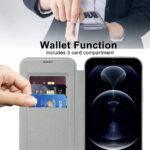 Étui portefeuille Techsuit SmartMag Book Case pour iPhone 12 Pro Max - Gray – Image 5