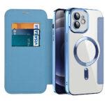 Étui portefeuille Techsuit SmartMag Book Case pour iPhone 12 - Light Blue
