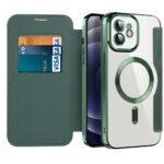 Étui portefeuille Techsuit SmartMag Book Case pour iPhone 12 - Green