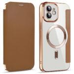 Étui portefeuille Techsuit SmartMag Book Case pour iPhone 12 - Brown – Image 2