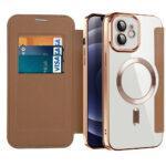 Étui portefeuille Techsuit SmartMag Book Case pour iPhone 12 - Brown