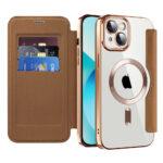 Étui portefeuille Techsuit SmartMag Book Case pour iPhone 13 - Brown