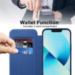 Étui portefeuille Techsuit SmartMag Book Case pour iPhone 13 - Blue – Image 5
