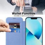 Étui portefeuille Techsuit SmartMag Book Case pour iPhone 13 - Light Blue – Image 5