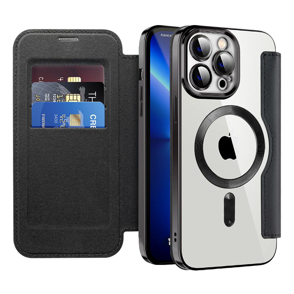 2314819 Étui portefeuille Techsuit SmartMag Book Case pour iPhone 13 Pro - Black – Image 1