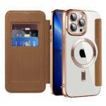 Étui portefeuille Techsuit SmartMag Book Case pour iPhone 13 Pro - Brown