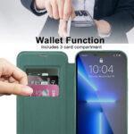 Étui portefeuille Techsuit SmartMag Book Case pour iPhone 13 Pro - Green – Image 5