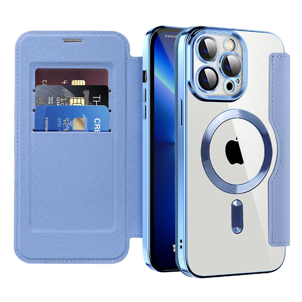2315041 Étui portefeuille Techsuit SmartMag Book Case pour iPhone 13 Pro - Light Blue – Image 1
