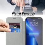 Étui portefeuille Techsuit SmartMag Book Case pour iPhone 13 Pro - Gray – Image 5