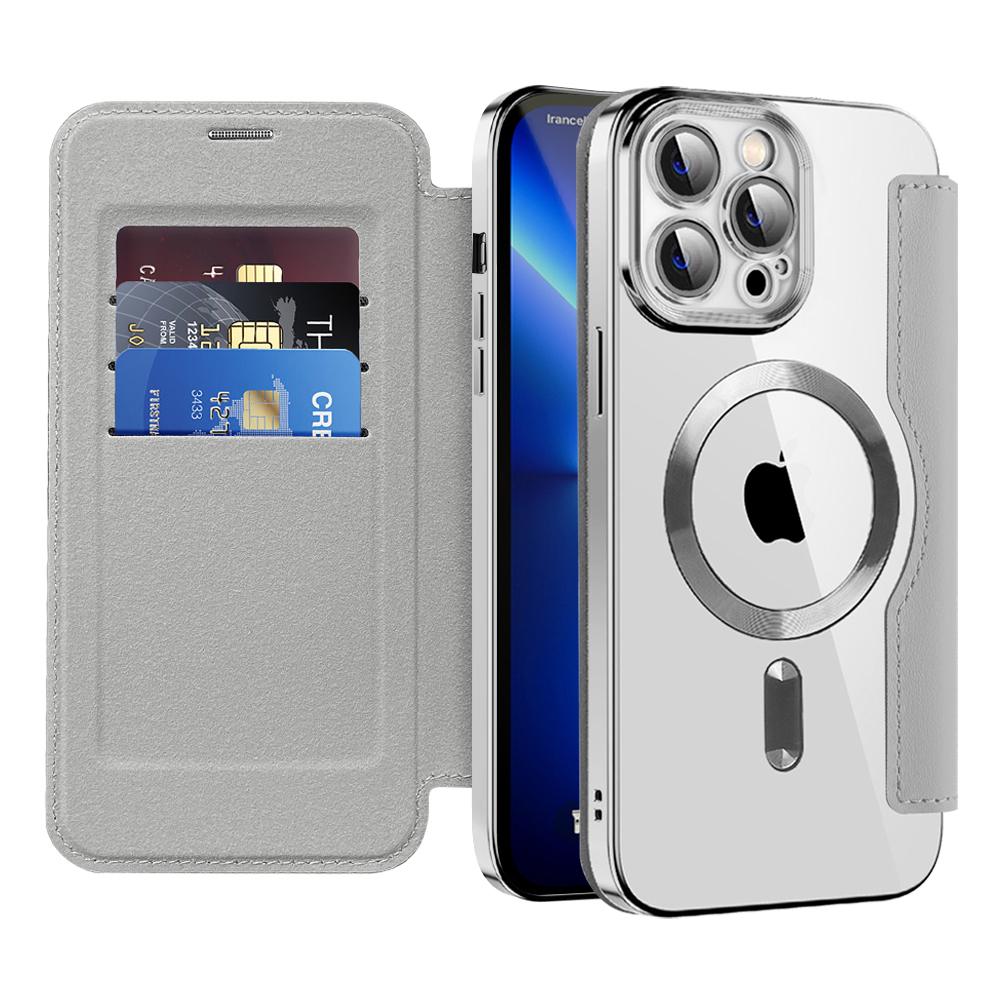 2315095 Étui portefeuille Techsuit SmartMag Book Case pour iPhone 13 Pro - Gray – Image 1