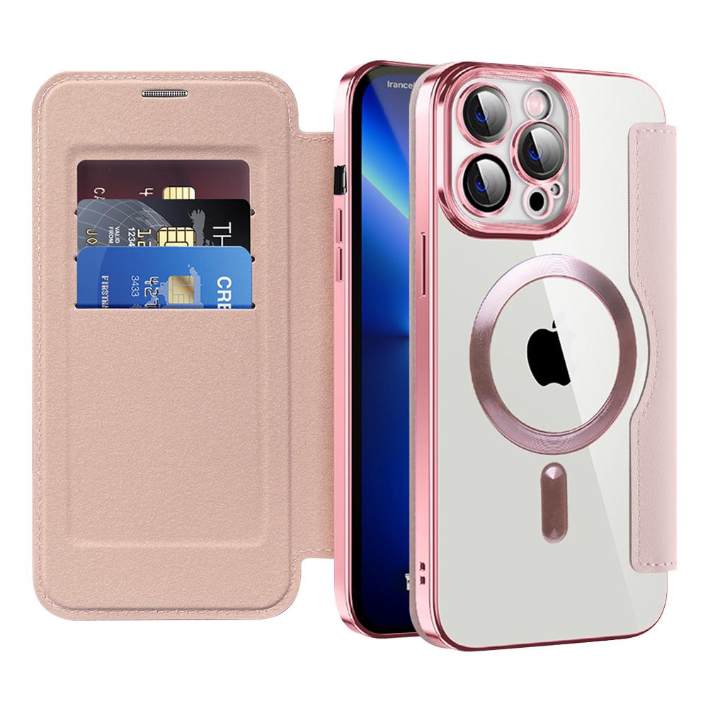 2315221 Étui portefeuille Techsuit SmartMag Book Case pour iPhone 13 Pro Max - Pink – Image 1