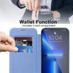 Étui portefeuille Techsuit SmartMag Book Case pour iPhone 13 Pro Max - Light Blue – Image 5