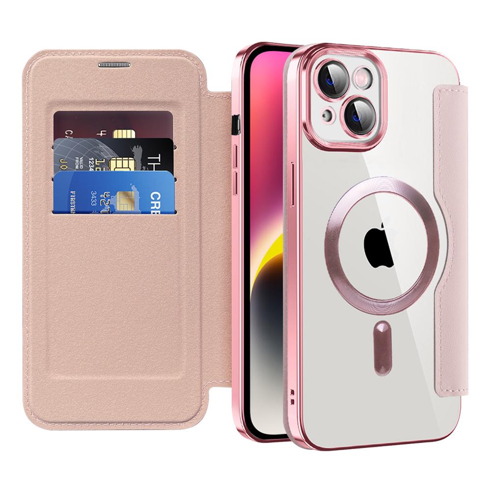 2315587 Étui portefeuille Techsuit SmartMag Book Case pour iPhone 14 - Pink – Image 1
