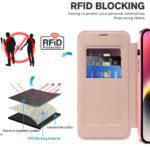 Étui portefeuille Techsuit SmartMag Book Case pour iPhone 14 - Pink – Image 4