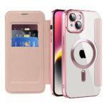 Étui portefeuille Techsuit SmartMag Book Case pour iPhone 14 Plus - Pink