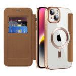 Étui portefeuille Techsuit SmartMag Book Case pour iPhone 14 Plus - Brown