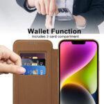 Étui portefeuille Techsuit SmartMag Book Case pour iPhone 14 Plus - Brown – Image 5