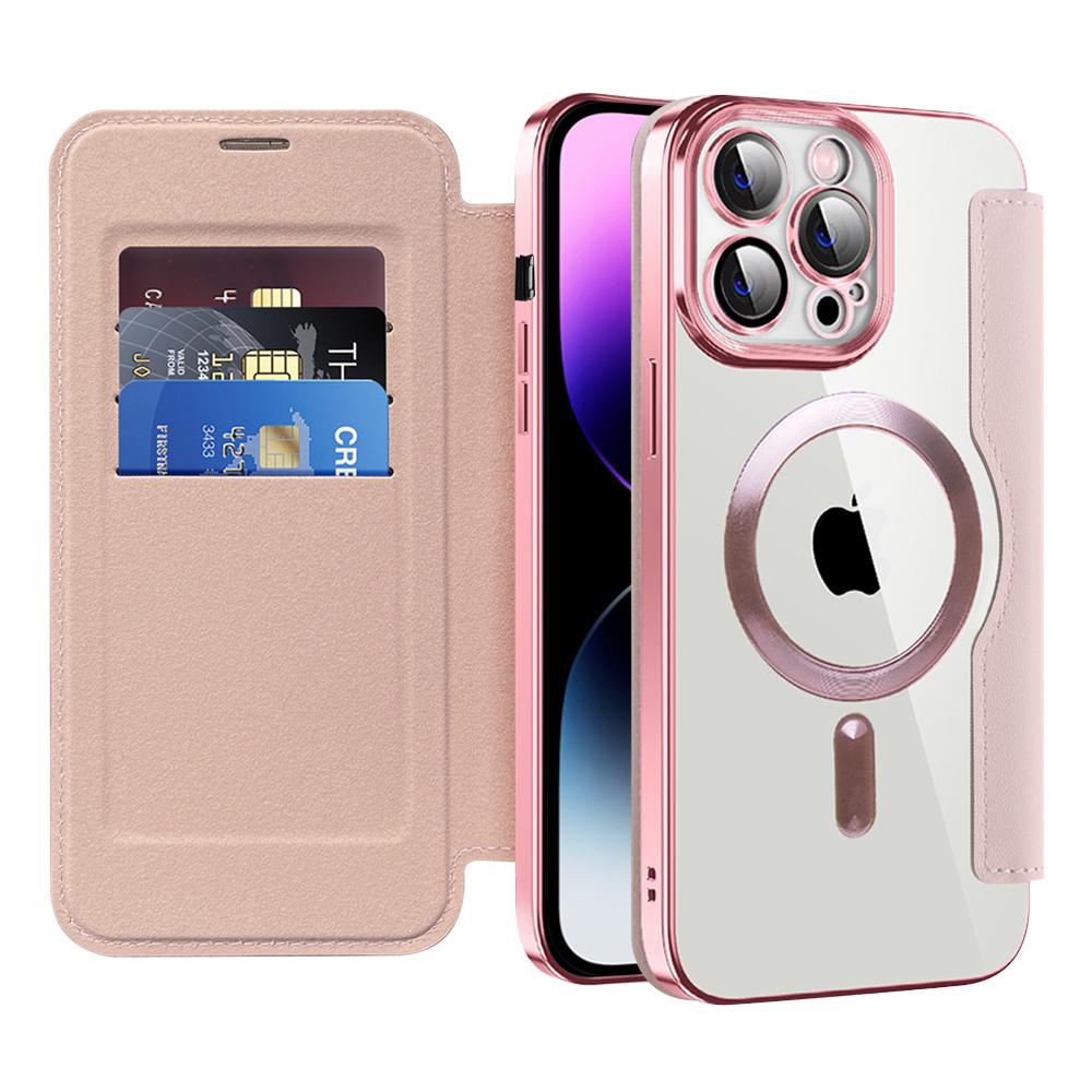 2316253 Étui portefeuille Techsuit SmartMag Book Case pour iPhone 14 Pro Max - Pink – Image 1