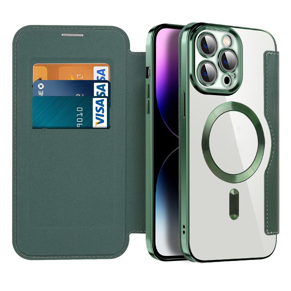 2316367 Étui portefeuille Techsuit SmartMag Book Case pour iPhone 14 Pro Max - Green – Image 1