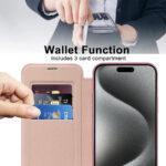 Étui portefeuille Techsuit SmartMag Book Case pour iPhone 15 Pro - Pink – Image 5