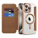 Étui portefeuille Techsuit SmartMag Book Case pour iPhone 15 Pro - Brown