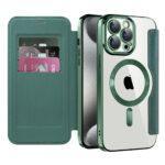 Étui portefeuille Techsuit SmartMag Book Case pour iPhone 15 Pro Max - Green
