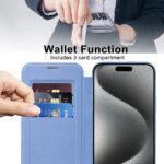 Étui portefeuille Techsuit SmartMag Book Case pour iPhone 15 Pro Max - Light Blue – Image 5