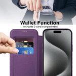 Étui portefeuille Techsuit SmartMag Book Case pour iPhone 15 Pro Max - Purple – Image 5