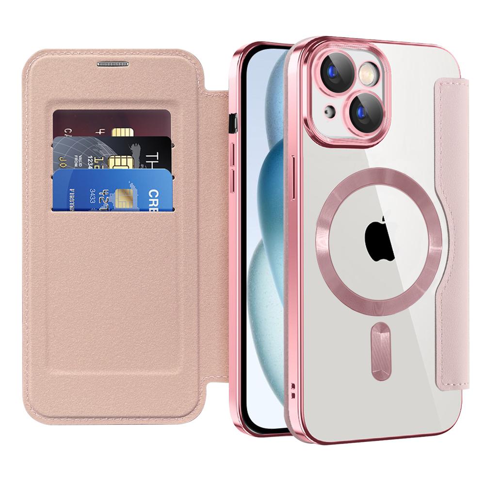 2317609 Étui portefeuille Techsuit SmartMag Book Case pour iPhone 15 - Pink – Image 1