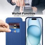 Étui portefeuille Techsuit SmartMag Book Case pour iPhone 15 - Blue – Image 5