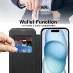 Étui portefeuille Techsuit SmartMag Book Case pour iPhone 15 Plus - Black – Image 5