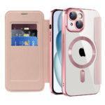 Étui portefeuille Techsuit SmartMag Book Case pour iPhone 15 Plus - Pink