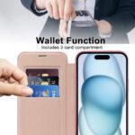 Étui portefeuille Techsuit SmartMag Book Case pour iPhone 15 Plus - Pink – Image 5