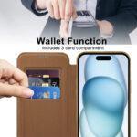 Étui portefeuille Techsuit SmartMag Book Case pour iPhone 15 Plus - Brown – Image 5