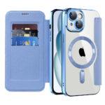 Étui portefeuille Techsuit SmartMag Book Case pour iPhone 15 Plus - Light Blue