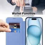 Étui portefeuille Techsuit SmartMag Book Case pour iPhone 15 Plus - Light Blue – Image 5