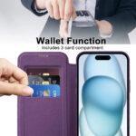 Étui portefeuille Techsuit SmartMag Book Case pour iPhone 15 Plus - Purple – Image 5