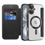 Étui portefeuille Techsuit SmartMag Book Case pour iPhone 16 - Black