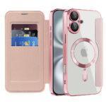 Étui portefeuille Techsuit SmartMag Book Case pour iPhone 16 - Pink