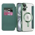 Étui portefeuille Techsuit SmartMag Book Case pour iPhone 16 - Green