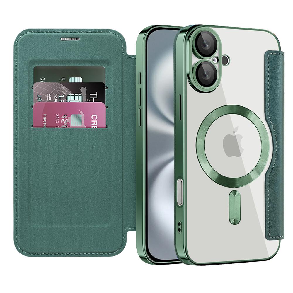 2318539 Étui portefeuille Techsuit SmartMag Book Case pour iPhone 16 - Green – Image 1