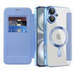 Étui portefeuille Techsuit SmartMag Book Case pour iPhone 16 - Light Blue