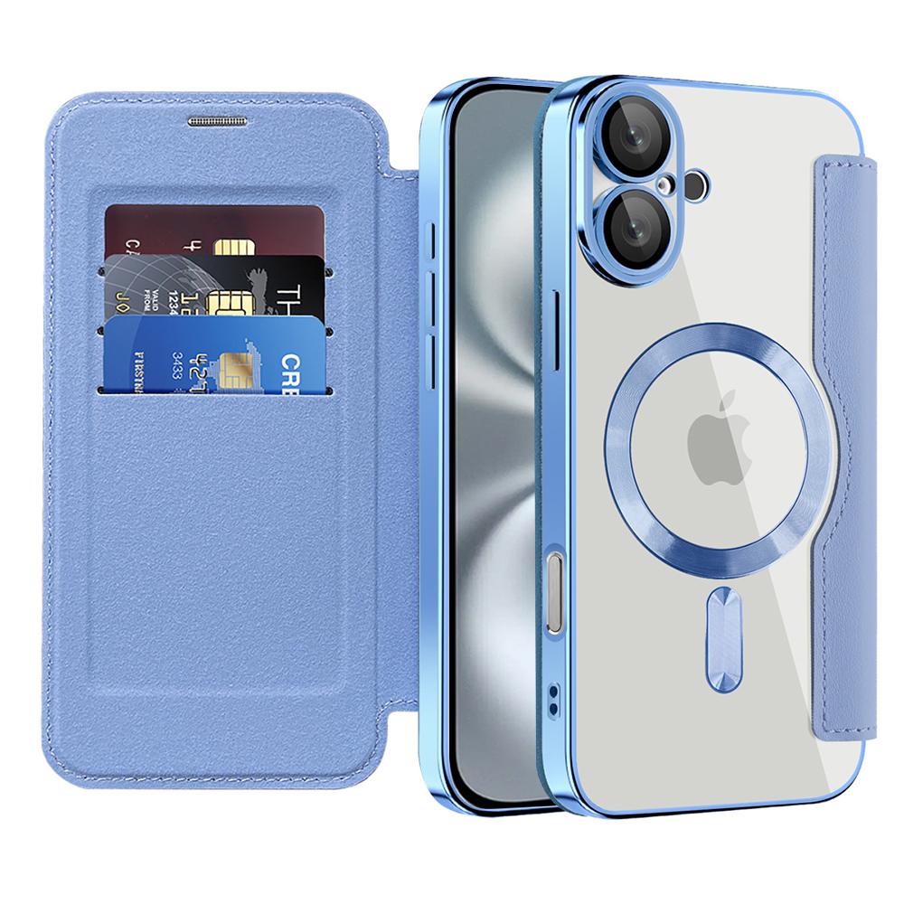 2318959 Étui portefeuille Techsuit SmartMag Book Case pour iPhone 16 Plus - Light Blue – Image 1