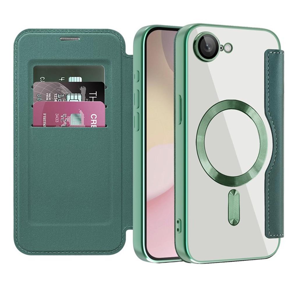 2319295 Étui portefeuille Techsuit SmartMag Book Case pour iPhone 16e - Green – Image 1