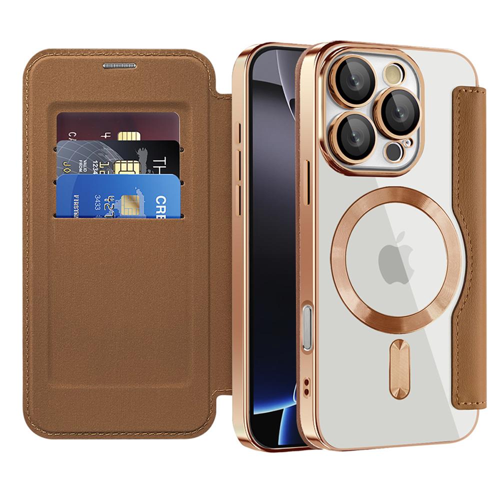 2319931 Étui portefeuille Techsuit SmartMag Book Case pour iPhone 16 Pro Max - Brown – Image 1