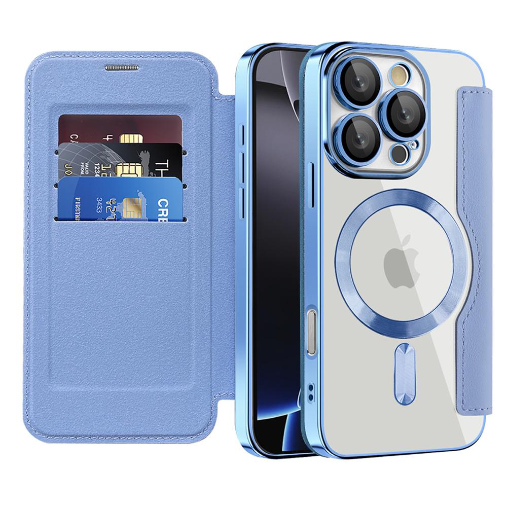 2320087 Étui portefeuille Techsuit SmartMag Book Case pour iPhone 16 Pro Max - Light Blue – Image 1