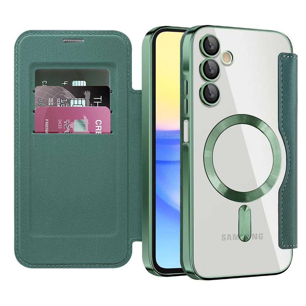 2321545 Étui portefeuille Techsuit SmartMag Book Case pour Samsung Galaxy A15 4G / A15 5G - Green – Image 1