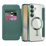 Étui portefeuille Techsuit SmartMag Book Case pour Samsung Galaxy S24 FE - Green